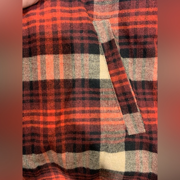 NWT Jack South NY Red Plaid Flannel Shirt Jacket Shacket Sherpa Lining Size L - Picture 8 of 9